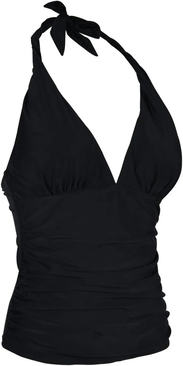 Hilor Women's Tummy Control Tankini Top Swimsuit Plunging V Neck Top Swimwear Halter Bathing Suits Swim Tops