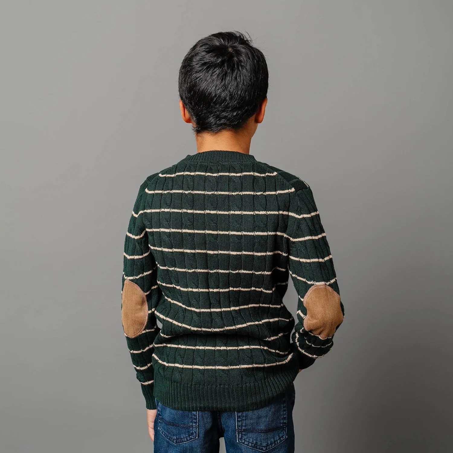 Hope & Henry Boys' Long Sleeve Henley Pullover Sweater