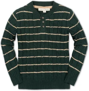 Hope & Henry Boys' Long Sleeve Henley Pullover Sweater