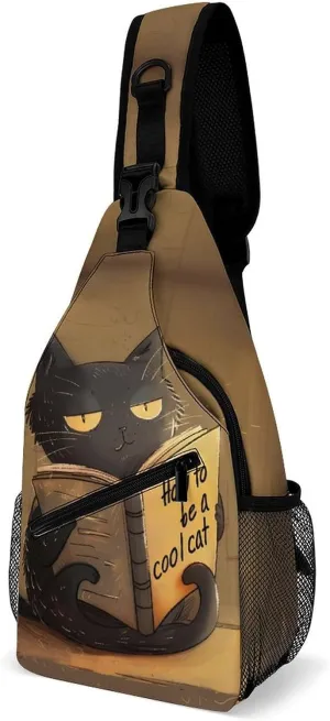 How to Be A Cool Cat Fashion Sling Bag Backpack Crossbody Shoulder Chest Bags Hiking Daypack