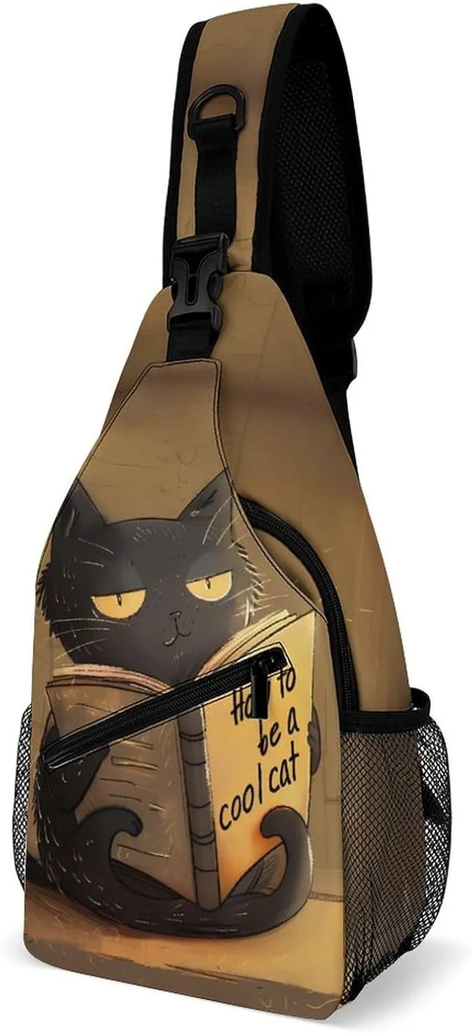 How to Be A Cool Cat Fashion Sling Bag Backpack Crossbody Shoulder Chest Bags Hiking Daypack