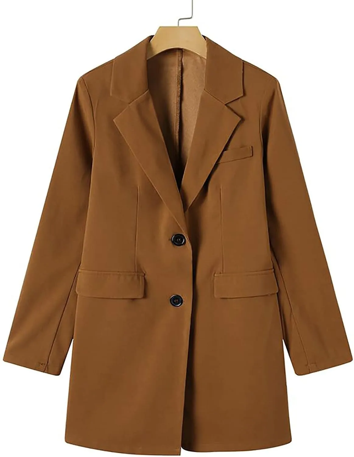 Hvyesh Women's Wool Blend Trench Winter Jackets Mid Long Warm Pea Coats Dressy Casual Double Breasted Overcoat with Pockets
