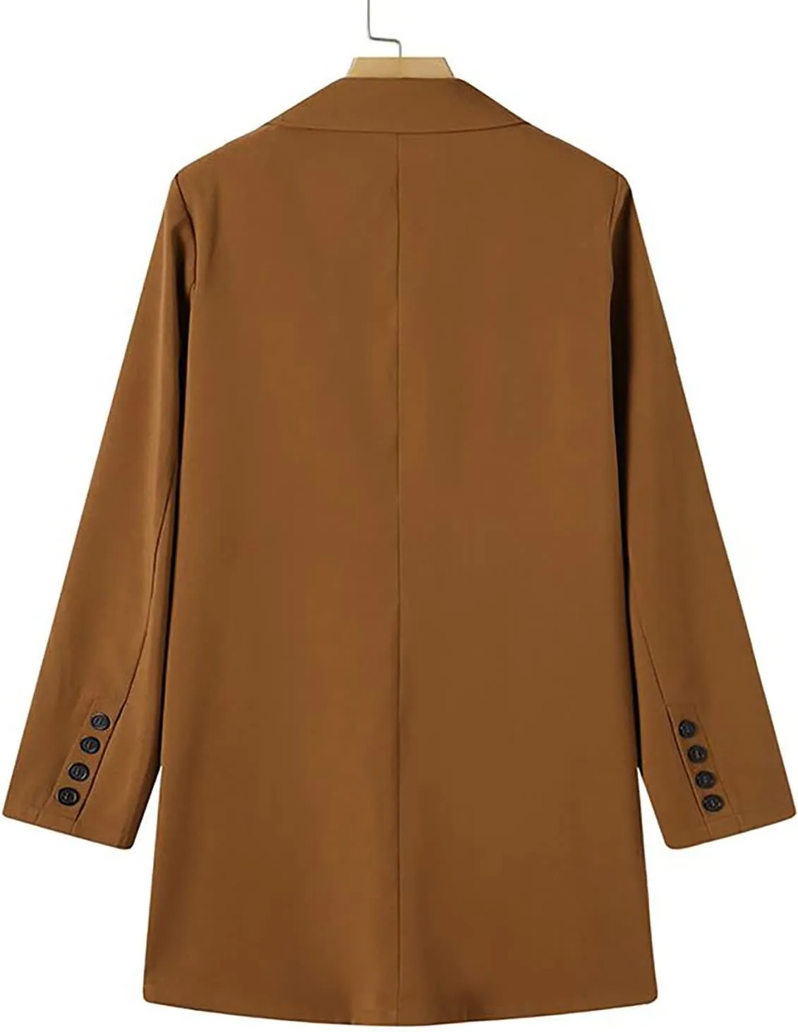 Hvyesh Women's Wool Blend Trench Winter Jackets Mid Long Warm Pea Coats Dressy Casual Double Breasted Overcoat with Pockets