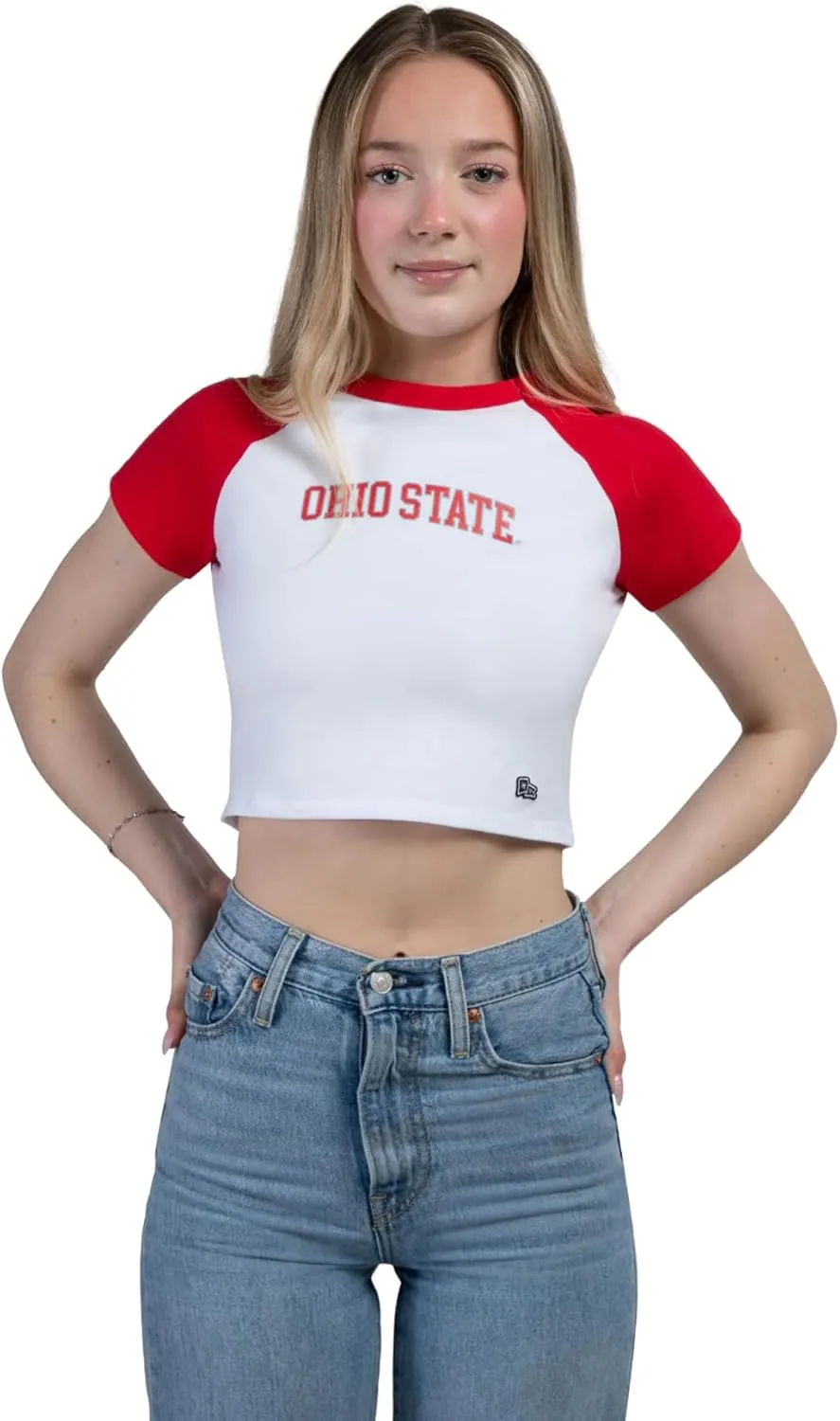Hype & Vice Homerun Tee for Women (X-Large) - Ohio State University Tank Top for Women, Crop T-Shirt, College Shirts for Game Days - Red