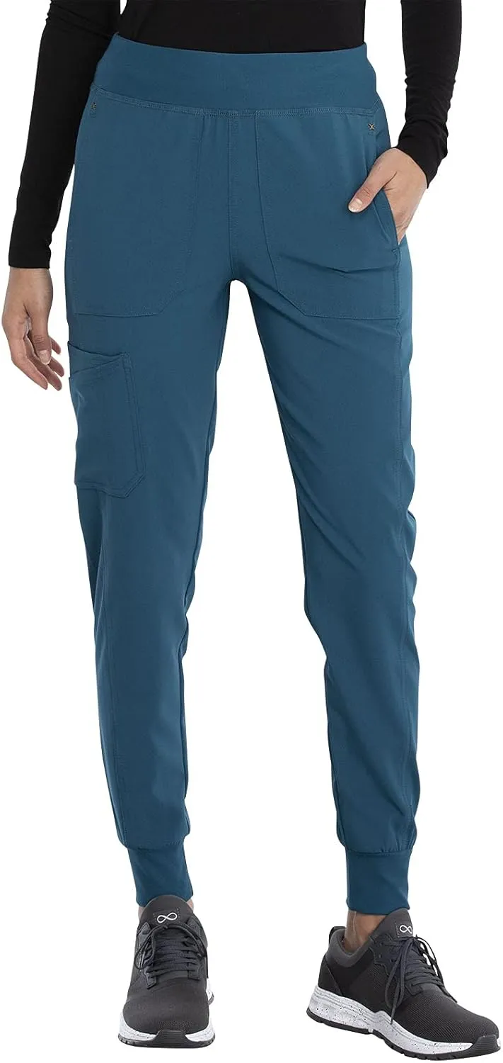 Iflex Jogger Scrubs for Women, Yoga-Inspired Knit Waistband Scrub Pants CK011