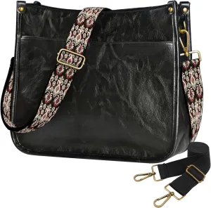 JAMfit Crossbody Bag for Women Vegan Leather Hobo Handbags Trendy Shoulder Purse Handbag With 2 Adjustable Strap