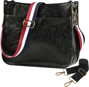 JAMfit Crossbody Bag for Women Vegan Leather Hobo Handbags Trendy Shoulder Purse Handbag With 2 Adjustable Strap