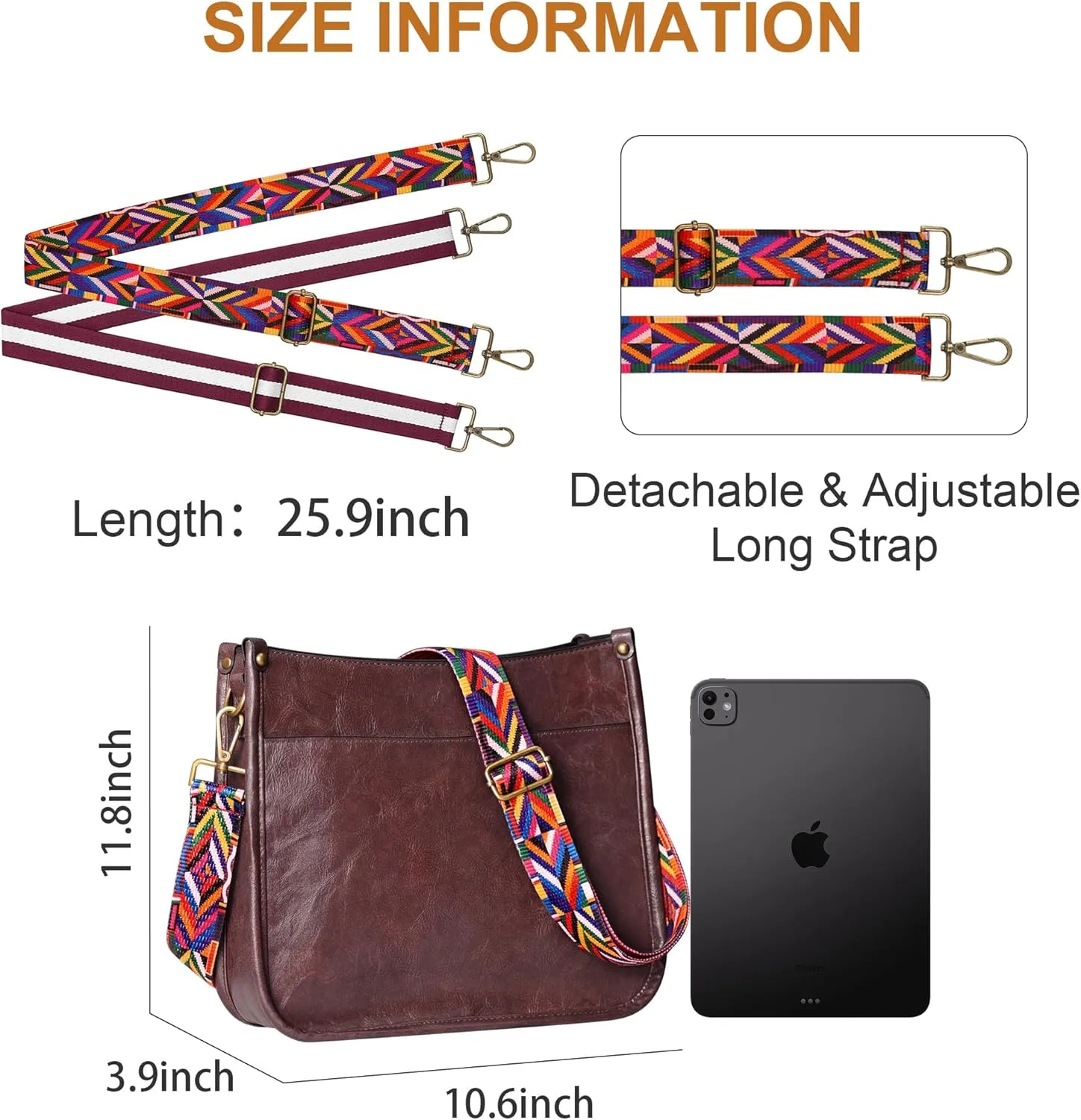 JAMfit Crossbody Bag for Women Vegan Leather Hobo Handbags Trendy Shoulder Purse Handbag With 2 Adjustable Strap