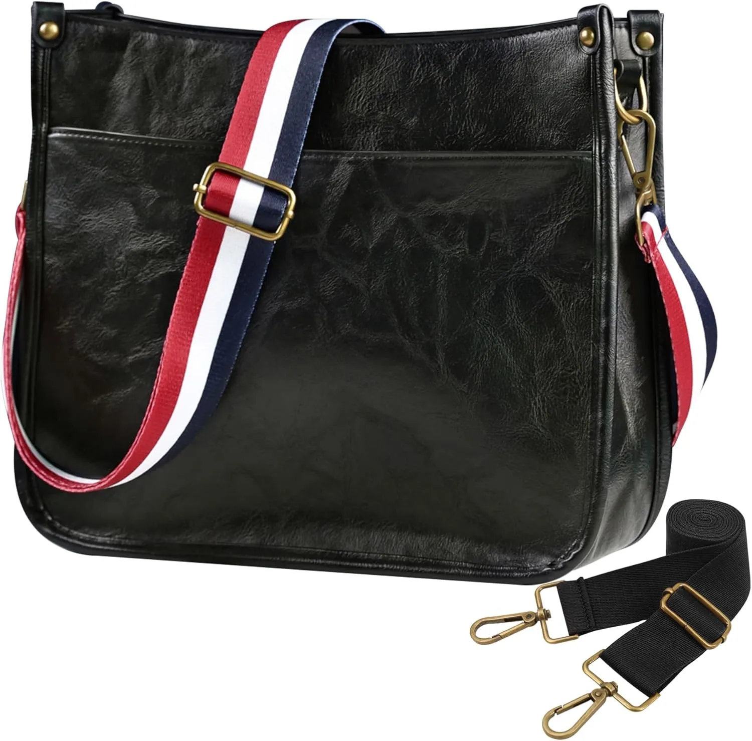 JAMfit Crossbody Bag for Women Vegan Leather Hobo Handbags Trendy Shoulder Purse Handbag With 2 Adjustable Strap