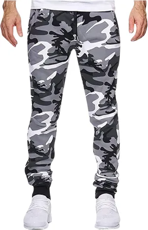 Jogger Sweatpants for Men Fashion Casual Camouflage Tracksuit Bottoms Sports Outdoor Leisure Trousers with Pockets