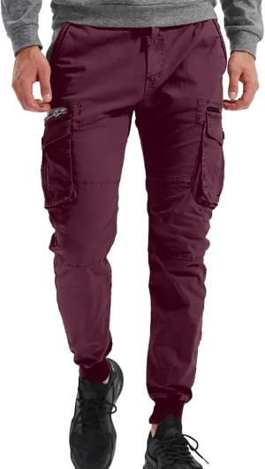 Joggers for Men Casual Solid Pants Leggings Trousers Tooling Multi-Pocket Men's Color Men's Pants Slim Fit Track