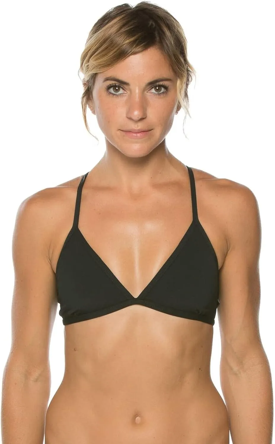 JOLYN Triangle Tie-Back Athletic Bikini Top for Competitive Swimming, Lifeguarding, Medium Coverage Women's Swimsuit Top