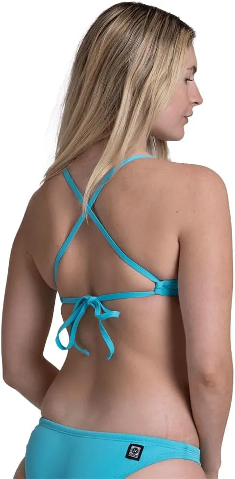 JOLYN Triangle Tie-Back Athletic Bikini Top for Competitive Swimming, Lifeguarding, Medium Coverage Women's Swimsuit Top
