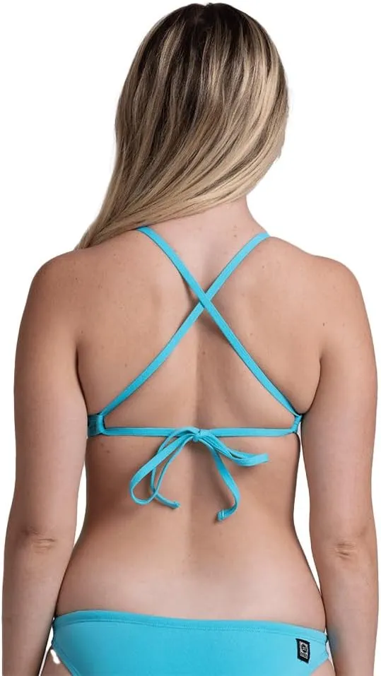 JOLYN Triangle Tie-Back Athletic Bikini Top for Competitive Swimming, Lifeguarding, Medium Coverage Women's Swimsuit Top