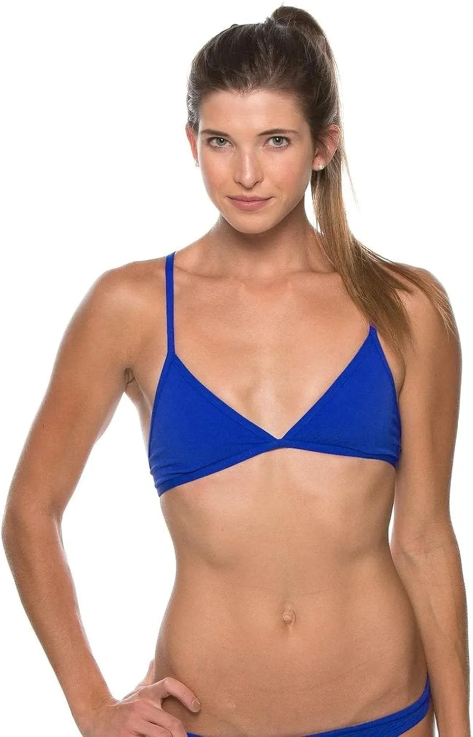 JOLYN Triangle Tie-Back Athletic Bikini Top for Competitive Swimming, Lifeguarding, Medium Coverage Women's Swimsuit Top