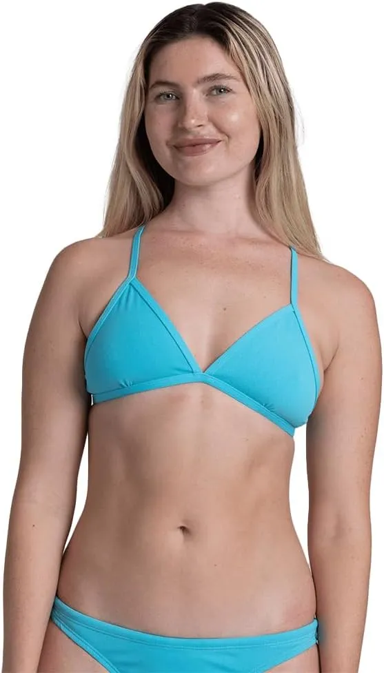 JOLYN Triangle Tie-Back Athletic Bikini Top for Competitive Swimming, Lifeguarding, Medium Coverage Women's Swimsuit Top