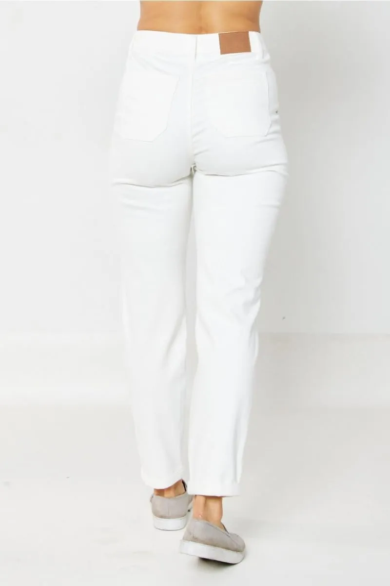 Judy Blue High Rise Joggers in Ecru