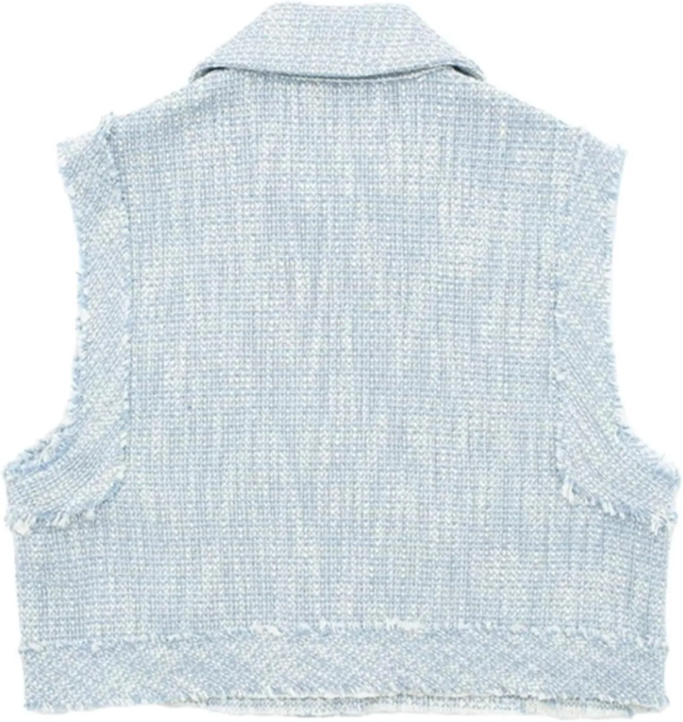 KEOMUD Women's Elegant Crop Vest Tops 2024 Vintage Lapel Button Down Tweed Waistcoats