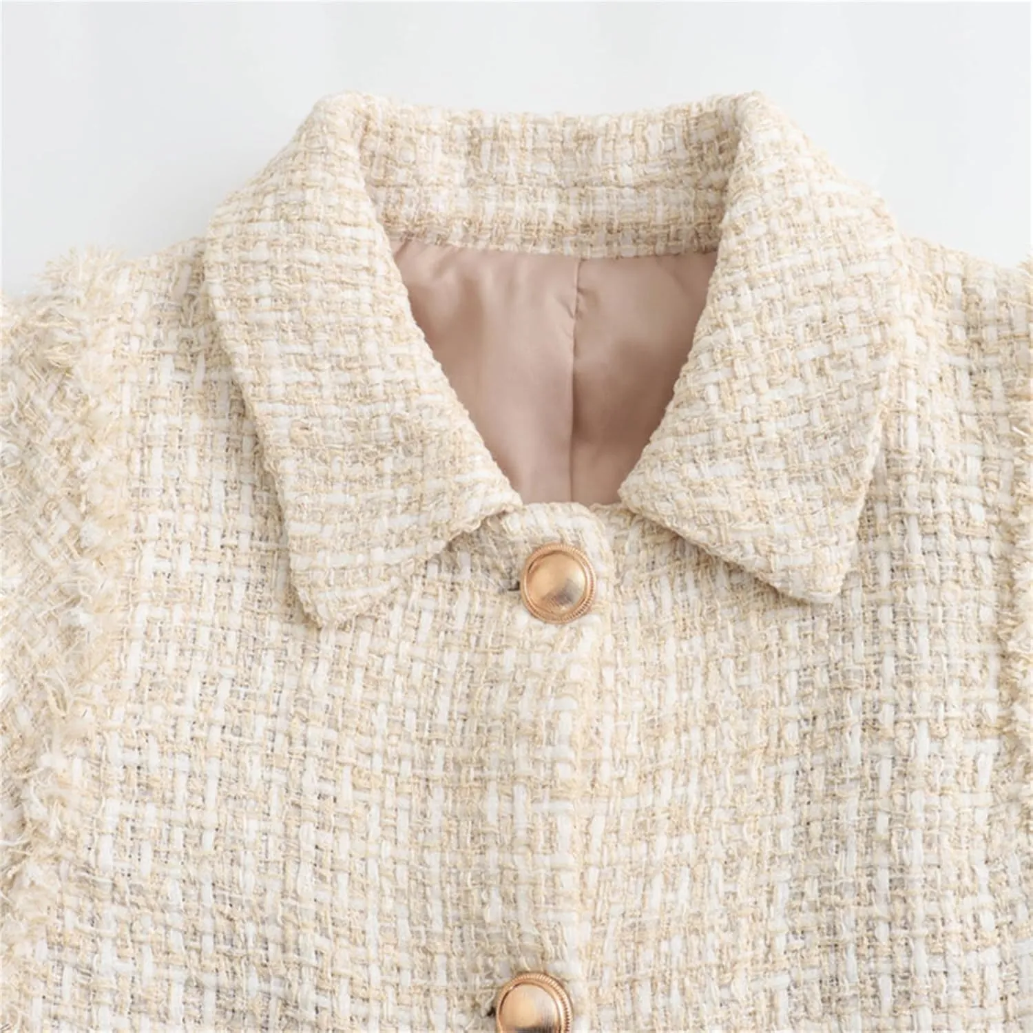KEOMUD Women's Elegant Crop Vest Tops 2024 Vintage Lapel Button Down Tweed Waistcoats