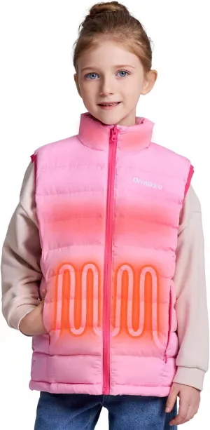 Kids Heated Vest with Battery Pack - 7.4V Rechargeable Lightweight Heated Vest, Boys Girls Electric Heated Coat