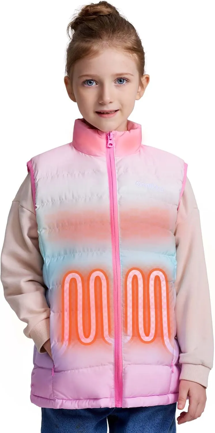 Kids Heated Vest with Battery Pack - 7.4V Rechargeable Lightweight Heated Vest, Boys Girls Electric Heated Coat