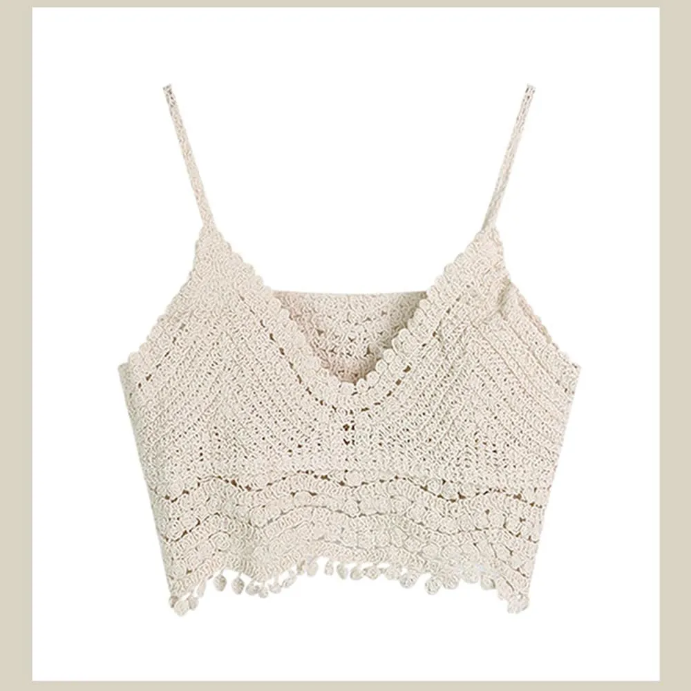 Knit Camisole Tank Top Spaghetti Strap Camisole V-Neck Sleeveless Top Summer Casual Undershirt for Women