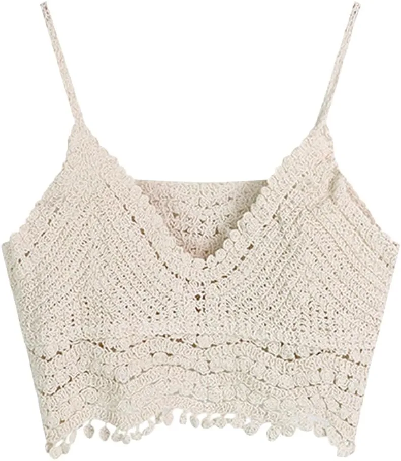 Knit Camisole Tank Top Spaghetti Strap Camisole V-Neck Sleeveless Top Summer Casual Undershirt for Women