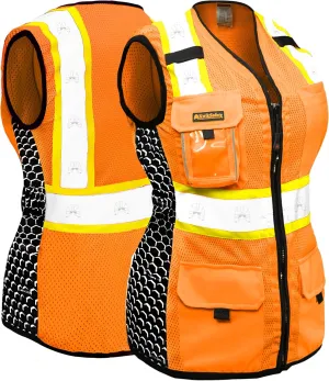 KwikSafety - Charlotte, NC - FIRST LADY Safety Vest for Women, High Visibility Reflective Strips, Meets ANSI & OSHA