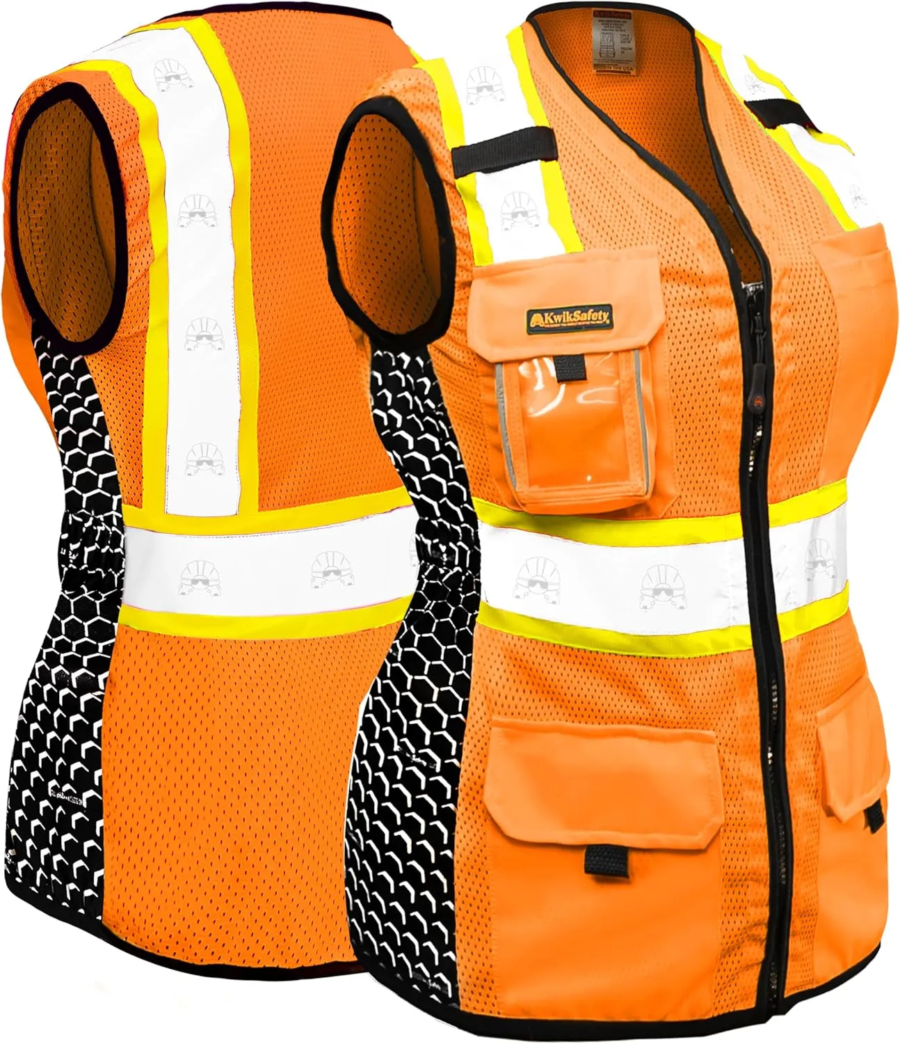 KwikSafety - Charlotte, NC - FIRST LADY Safety Vest for Women, High Visibility Reflective Strips, Meets ANSI & OSHA