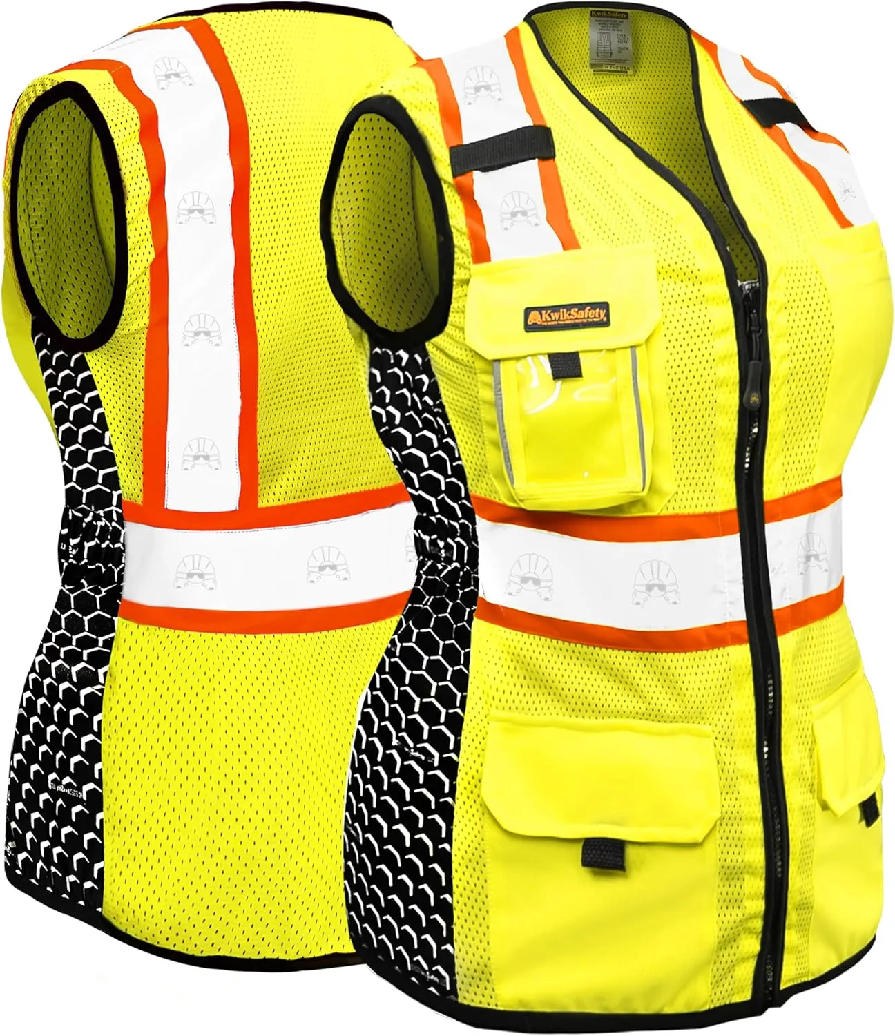 KwikSafety - Charlotte, NC - FIRST LADY Safety Vest for Women, High Visibility Reflective Strips, Meets ANSI & OSHA
