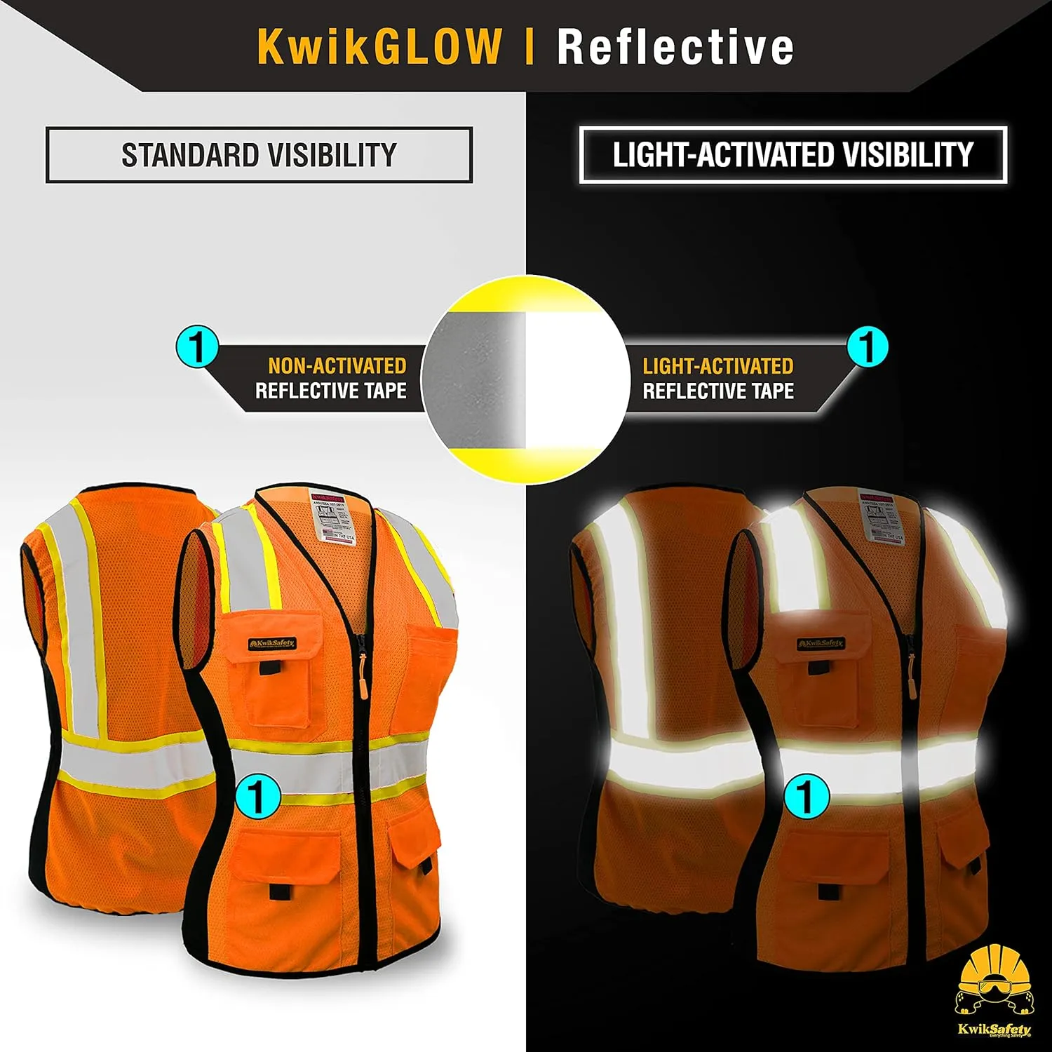 KwikSafety - Charlotte, NC - FIRST LADY Safety Vest for Women, High Visibility Reflective Strips, Meets ANSI & OSHA