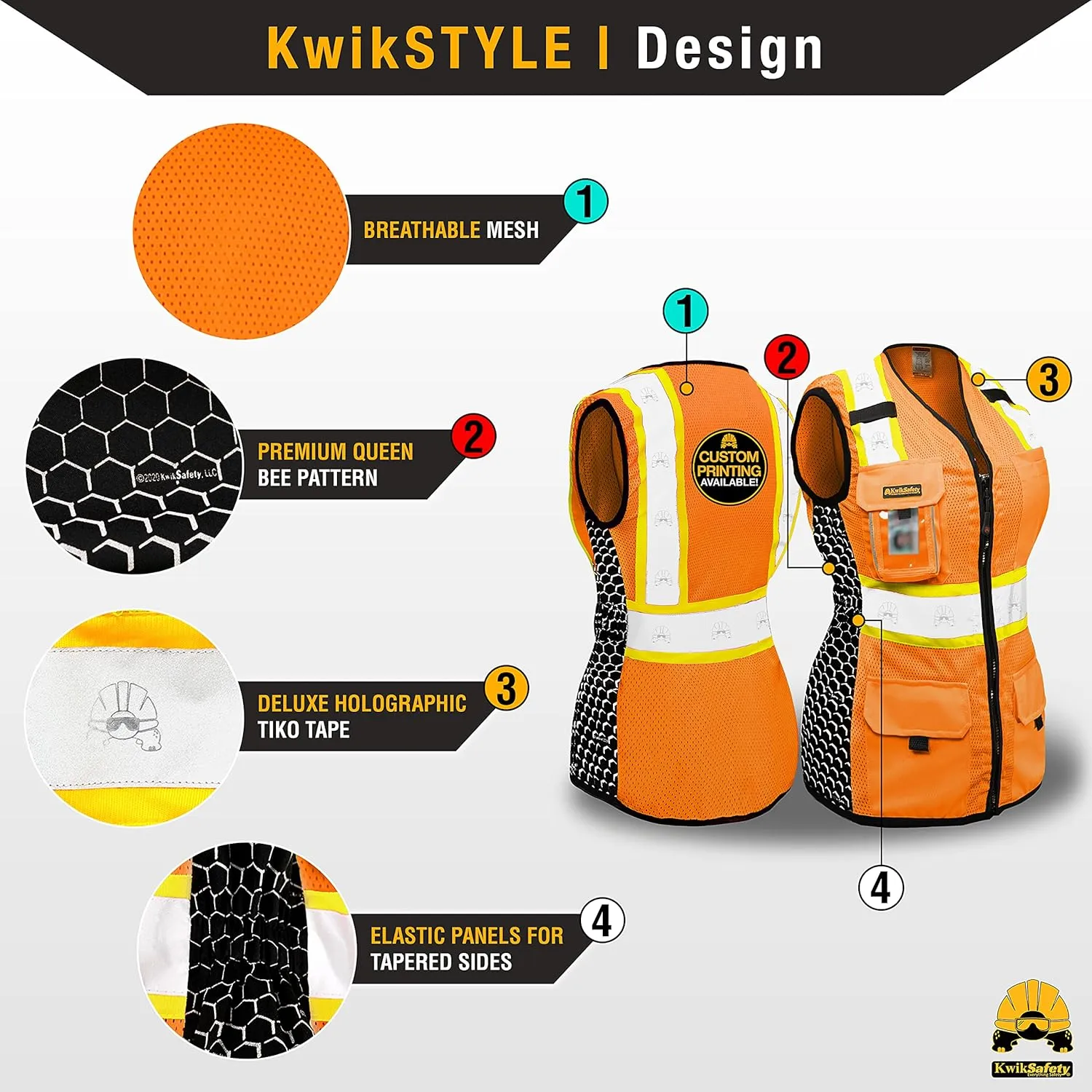 KwikSafety - Charlotte, NC - FIRST LADY Safety Vest for Women, High Visibility Reflective Strips, Meets ANSI & OSHA