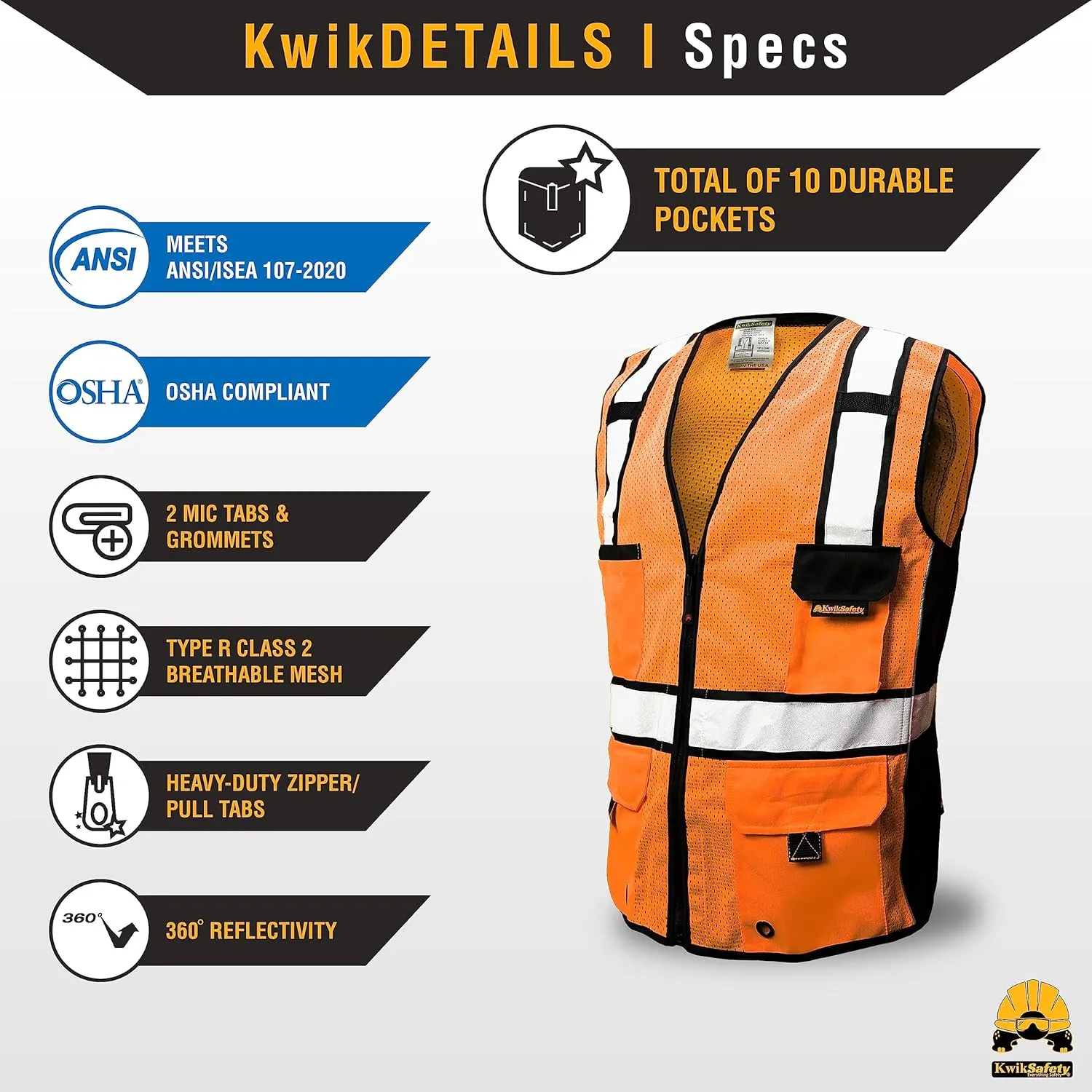 KwikSafety - Charlotte, NC - RoadBOSS Econ & Premium Safety Vest ANSI Tested OSHA