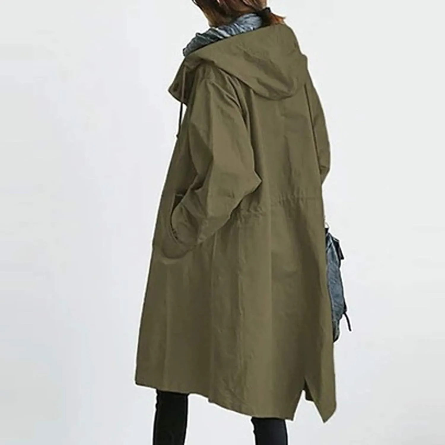 Lapel Slim Overcoat with Belt Outwear Womens Elegant Windbreaker Wild Winter Women'S Coat Lapel Windproof Overcoat