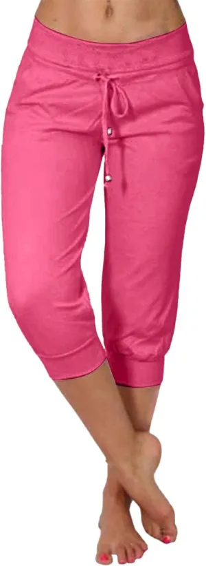 LCMTWX Capri Leggings for Women Elastic Pants for Women Fashion Casual Fashion Shorts Trousers Solid Ppants Yoga Workout