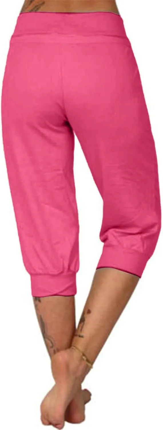 LCMTWX Capri Leggings for Women Elastic Pants for Women Fashion Casual Fashion Shorts Trousers Solid Ppants Yoga Workout