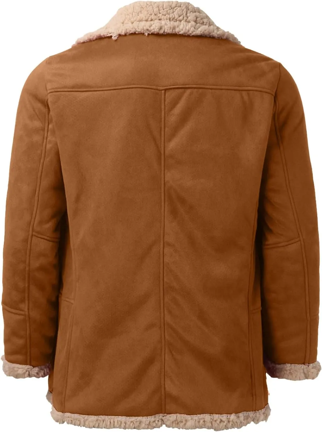 LCMTWX Men's Winter Thickened Warm Coats Solid Color Lapel Long Sleeve Coat Cardigan Plush Long Coat Mens Winter Coats