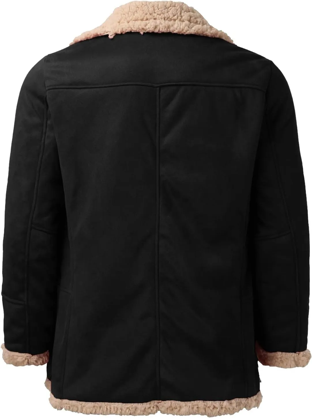 LCMTWX Men's Winter Thickened Warm Coats Solid Color Lapel Long Sleeve Coat Cardigan Plush Long Coat Mens Winter Coats
