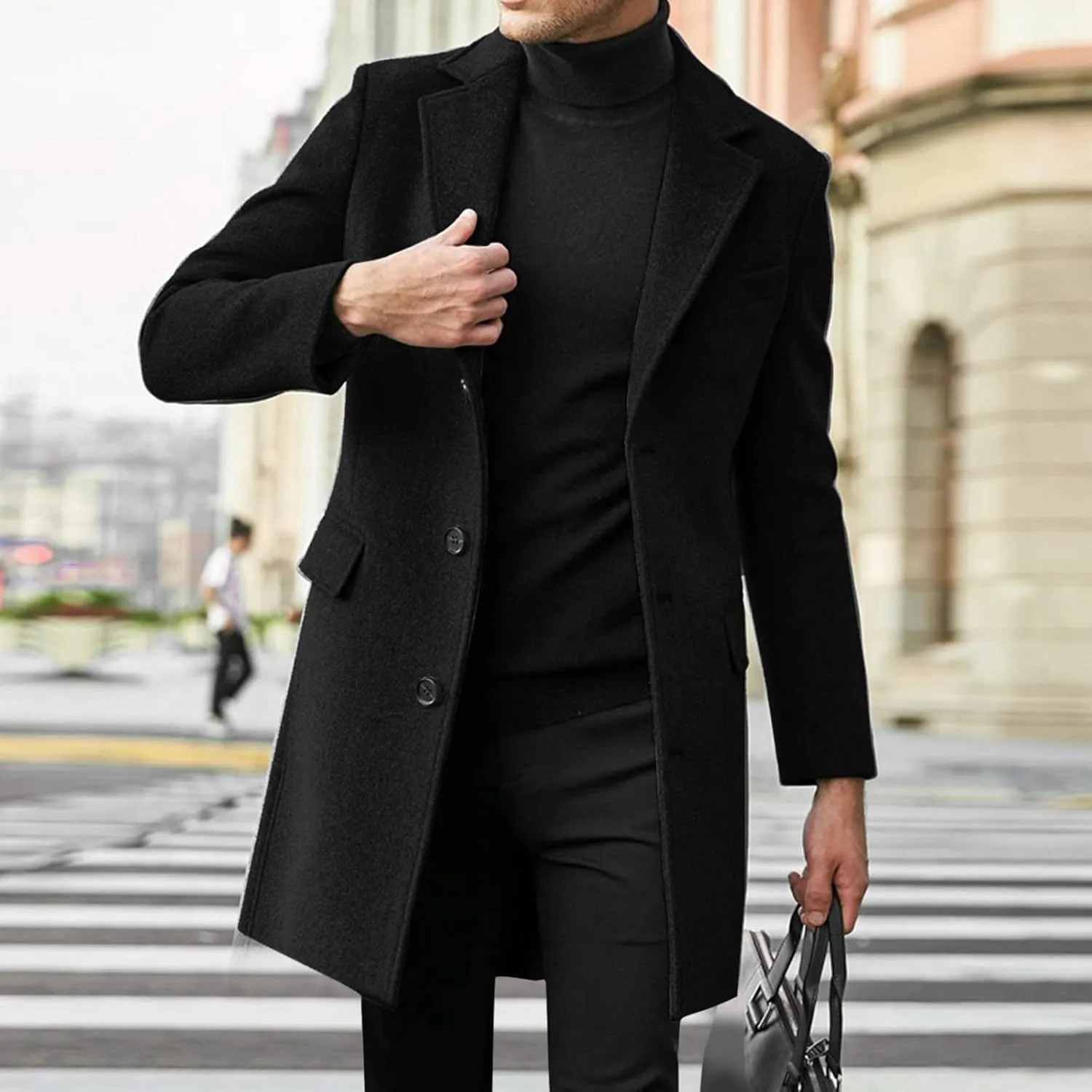 LCMTWX Men's Winter Thickened Warm Coats Stand Collar Knitted Splice Sweater Coat Casual Cardigan Stylish Mens Winter