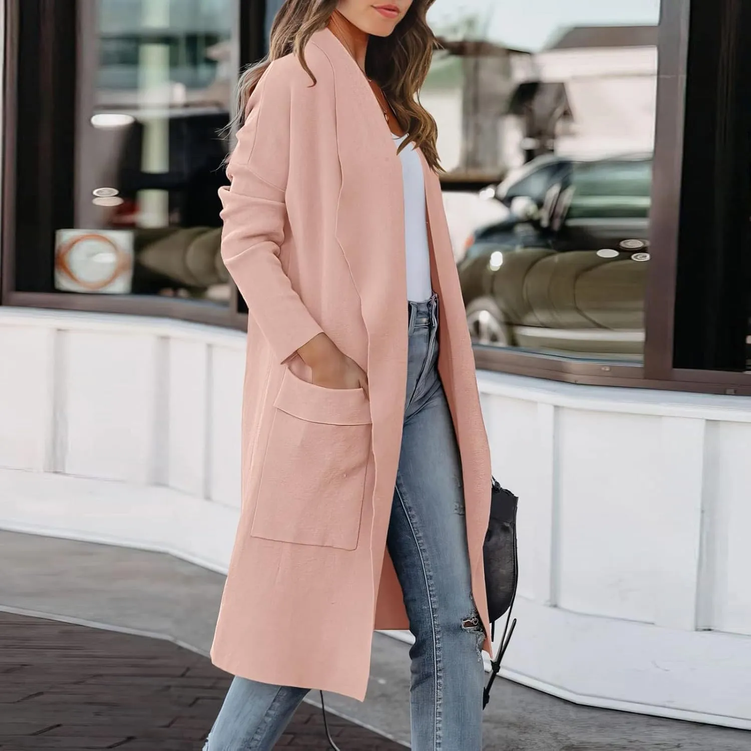 LCMTWX Women's 2023 Fashion Winter Coat Womens Elegant Windbreaker Wild Winter Women's Coat Trench Coats for Women Fall