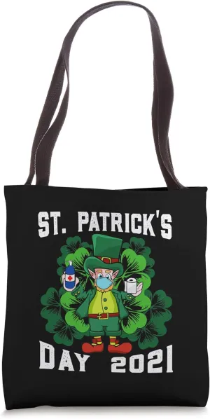 Leprechaun Mask Toilet Paper St Patricks Day 2021 Quarantine Tote Bag