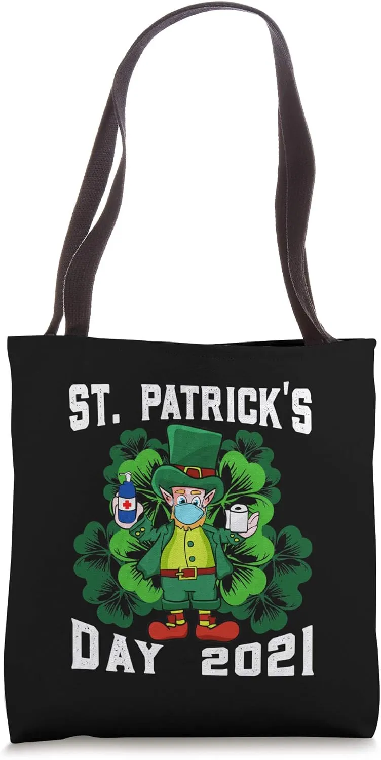 Leprechaun Mask Toilet Paper St Patricks Day 2021 Quarantine Tote Bag
