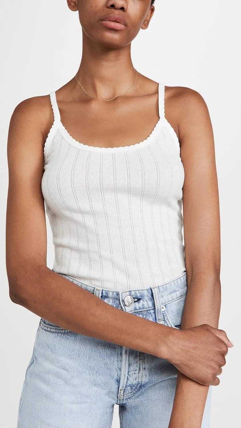 Leset Women's Pointelle Classic Tank Top