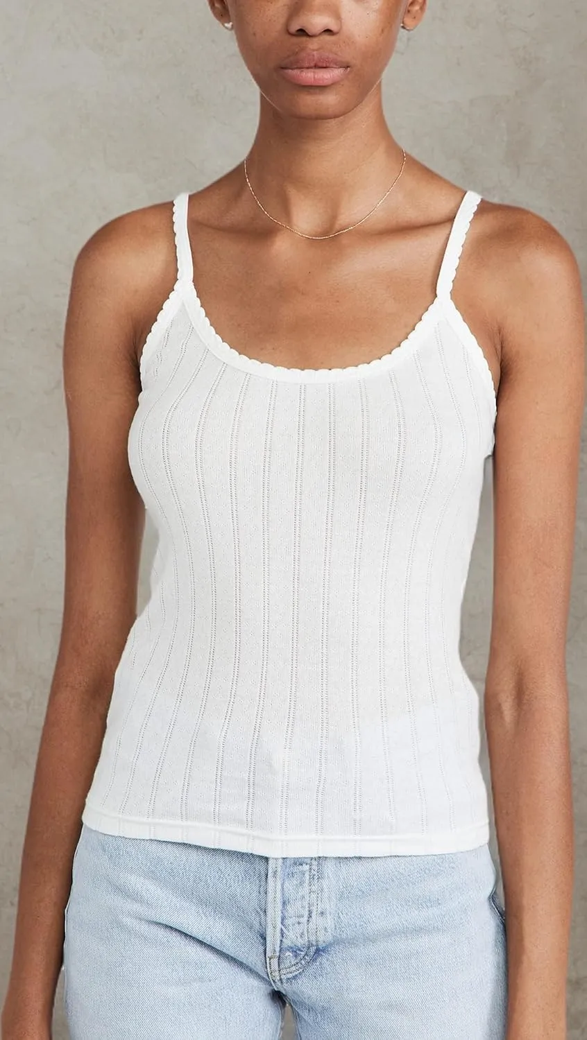 Leset Women's Pointelle Classic Tank Top
