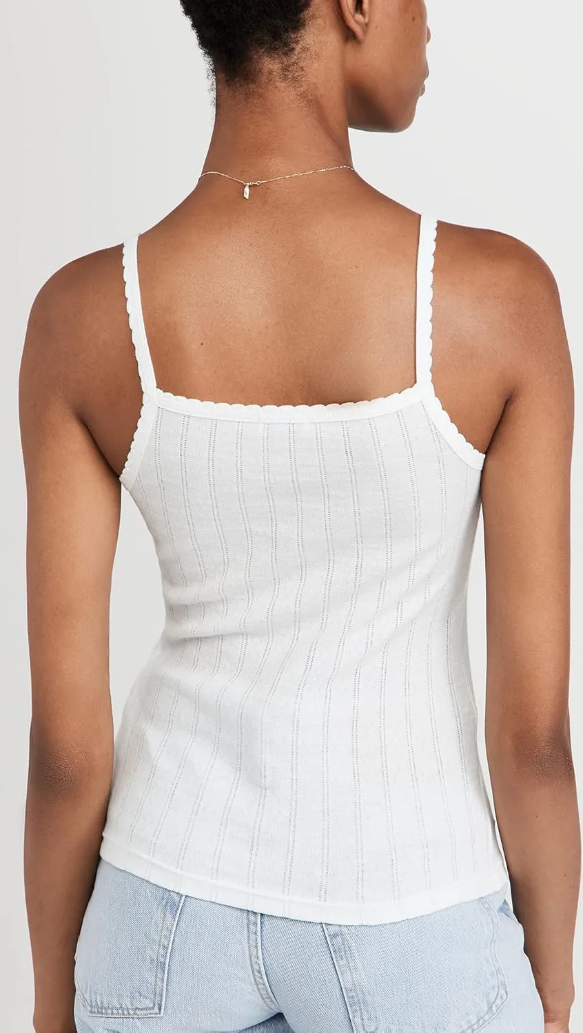 Leset Women's Pointelle Classic Tank Top