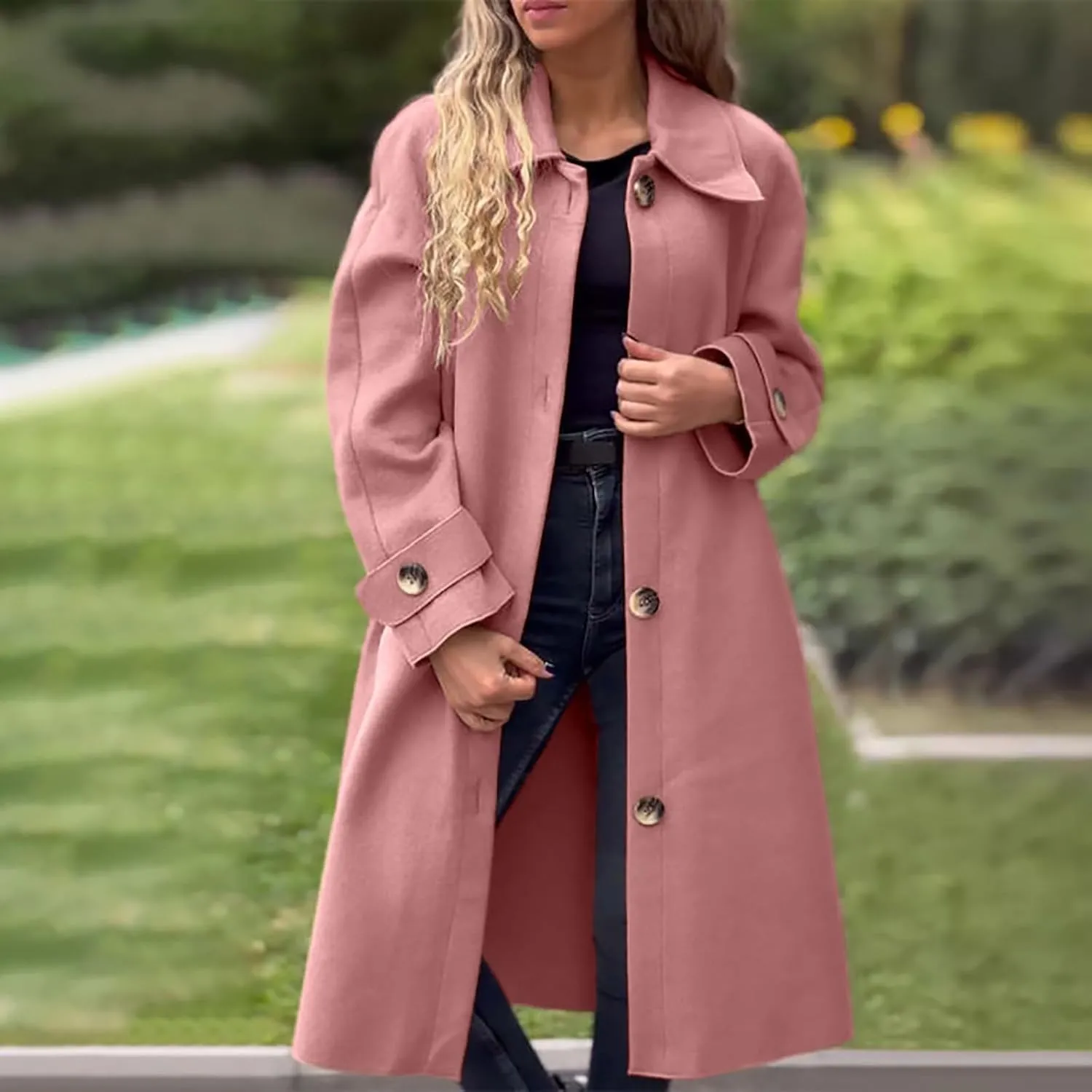 Lightweight Trench Coat Women Jacket Loose Fitting Warm Winter Outwear Fashion Lapel Jacket Coats Short Trench Coat