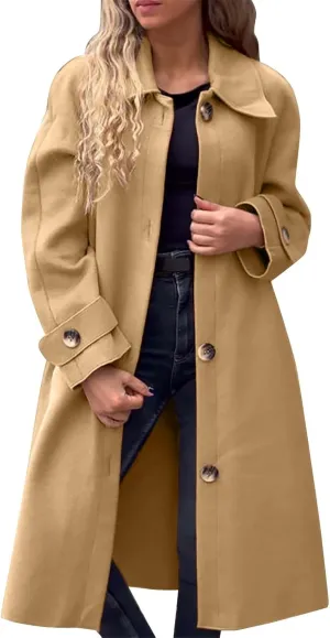 Lightweight Trench Coat Women Jacket Loose Fitting Warm Winter Outwear Fashion Lapel Jacket Coats Short Trench Coat