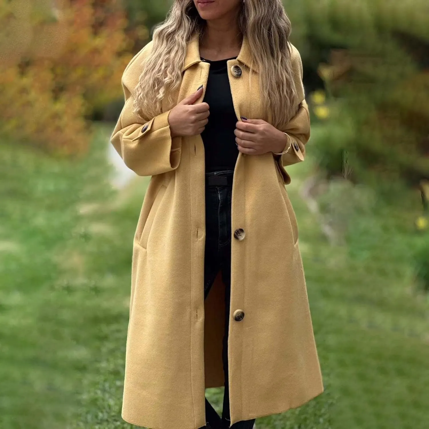 Lightweight Trench Coat Women Jacket Loose Fitting Warm Winter Outwear Fashion Lapel Jacket Coats Short Trench Coat