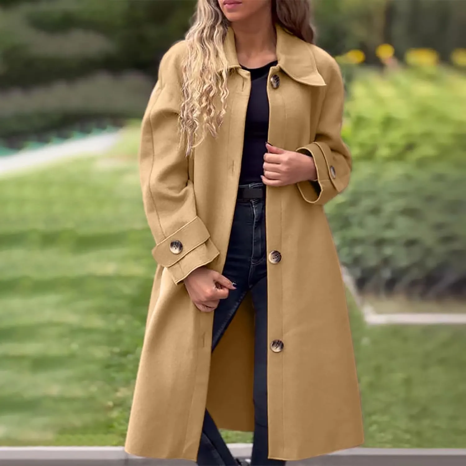 Lightweight Trench Coat Women Jacket Loose Fitting Warm Winter Outwear Fashion Lapel Jacket Coats Short Trench Coat