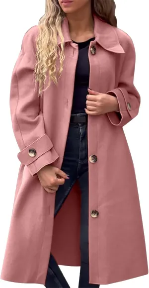 Lightweight Trench Coat Women Jacket Loose Fitting Warm Winter Outwear Fashion Lapel Jacket Coats Short Trench Coat